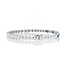 Sapphire (1.50 ctw) & diamond (0.13 ctw) beaded bangle bracelet 14k white gold