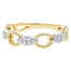 Diamond (0.20 ctw) fancy link band 14k white & yellow gold 3.4 gr