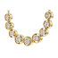 Diamond (0.25 ctw) bezel set w/ gold halos necklace 14k white & yellow gold