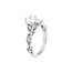 Diamond (0.12 ctw) geometric milgrained  bridal setting 14k white gold 3.7 gr