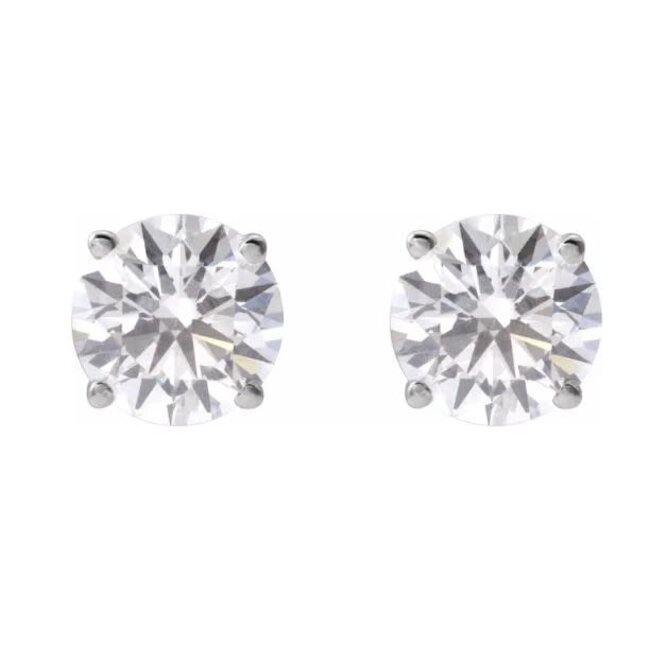 LAB GROWN Diamond (2.10 ctw) round studs 14k white gold