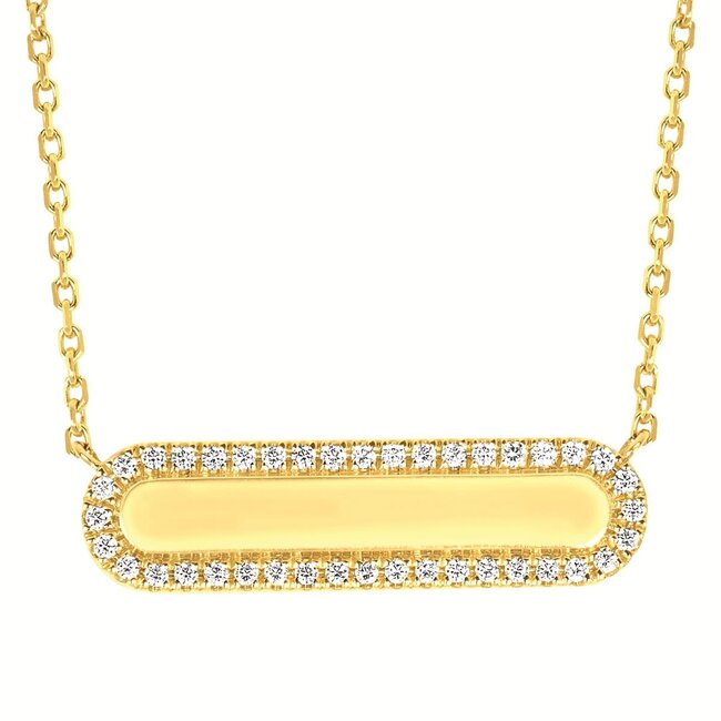 Diamond (0.16 ctw) horizontal bar necklace 14k yellow gold