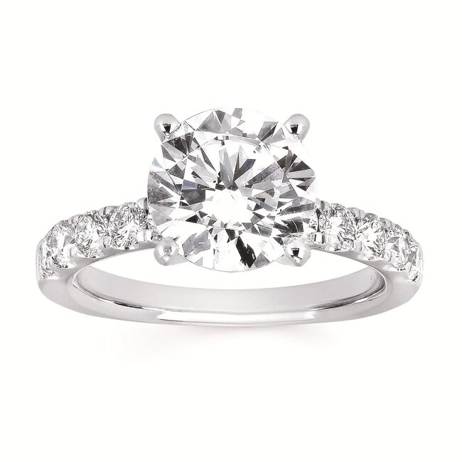 LAB GROWN Diamond (0.75 ctw) setting CZ center 14k white gold 4.6 gr