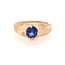 TQ Original Sapphire (1.46 ct) feather textured ring 18k yellow gold 13.4 gr