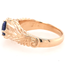 TQ Original Sapphire (1.46 ct) feather textured ring 18k yellow gold 13.4 gr