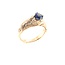 TQ Original Sapphire (1.46 ct) feather textured ring 18k yellow gold 13.4 gr