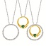 Emerald (0.10 ct) & diamond (0.10 ctw) convertible enhancer 14k white & yellow gold
