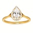 Diamond (0.16 ctw CZ ctr) pear halo setting 14k white gold
