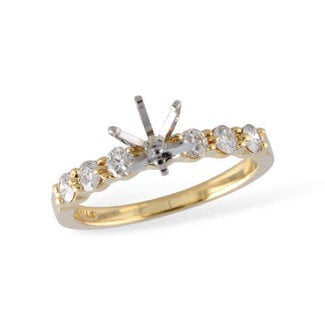 Diamond (0.42ctw) prong set engagement ring, 14k yellow gold 2.8 gr