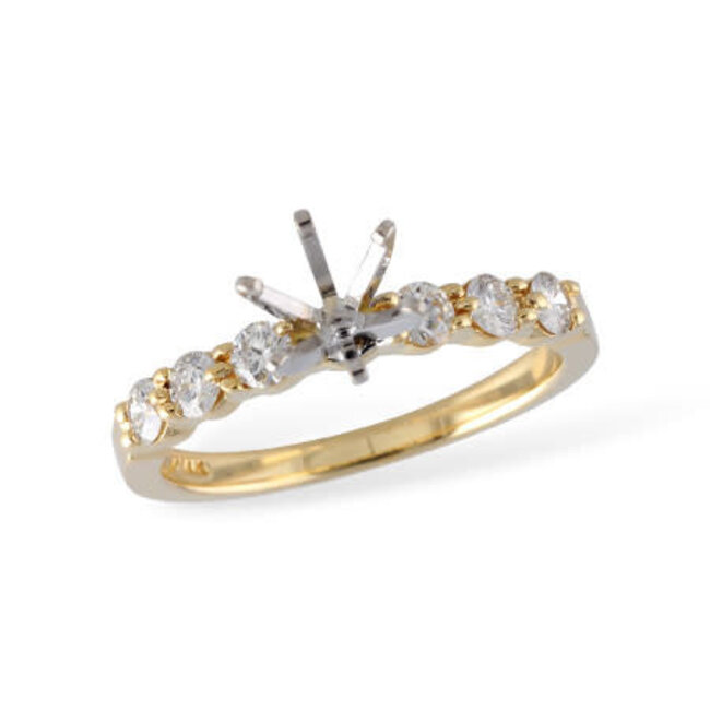 Diamond (0.42ctw) prong set engagement ring, 14k yellow gold 2.8 gr