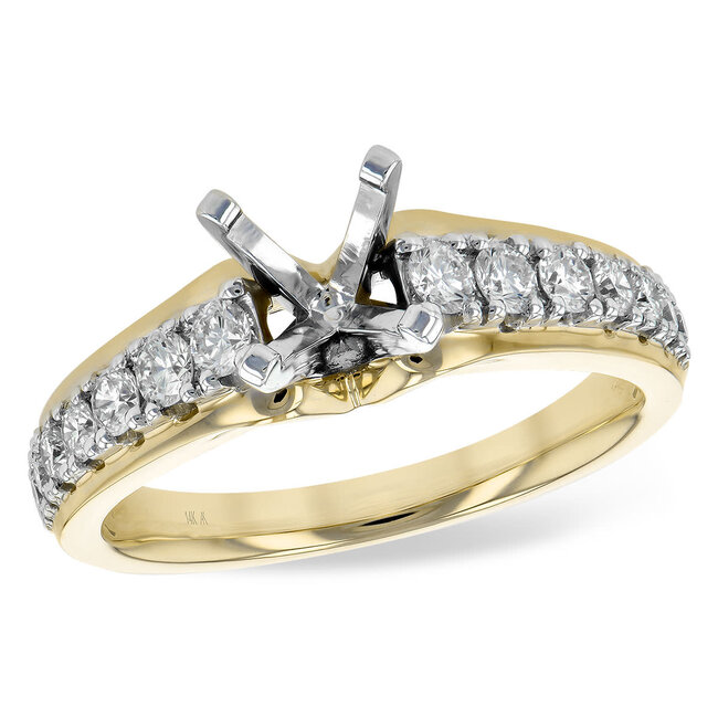 Diamond (0.50ctw) graduated setting, 14k yellow gold 4.4 gr
