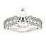 Diamond (1.0 ctw) scallop edge bridal setting  CZ ctr 14k white gold 4.8 GR