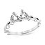 Diamond (0.04ctw) petite twisted bridal setting, 14k white gold 3.2 gr