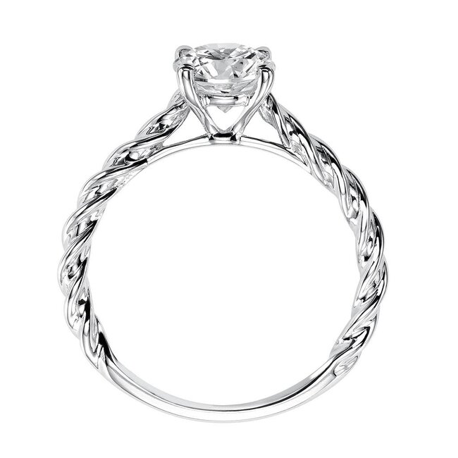 14k white gold rope solitaire setting cz ctr 2.3 gr