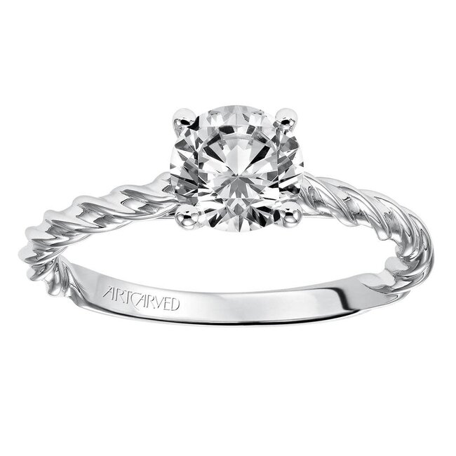 14k white gold rope solitaire setting cz ctr 2.3 gr