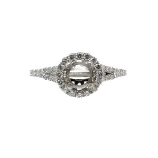 Diamond (0.49ctw) bridal setting (no ctr) 14k white gold 2.8 gr