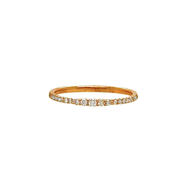 Diamond (0.15 ctw) stackable band 14k rose  gold 1.1 gr
