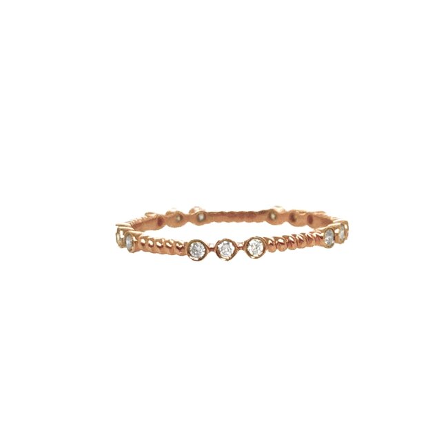 Diamond (0.15 ctw) stackable band 14k rose gold