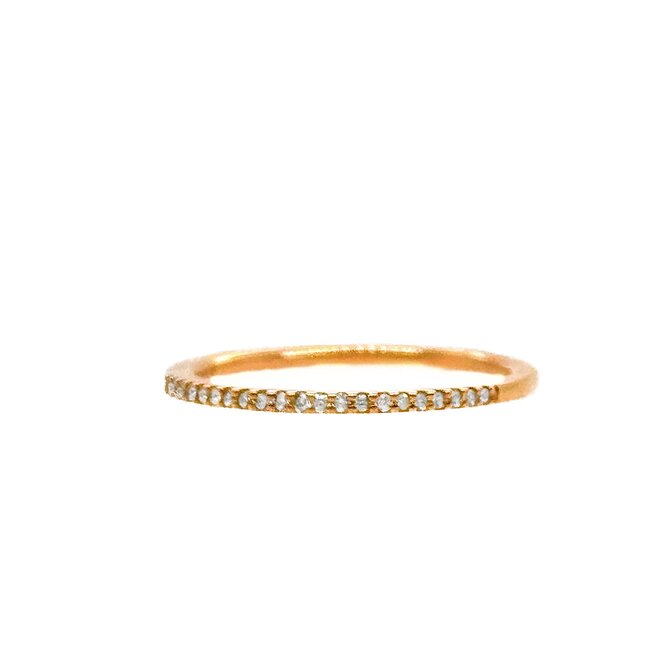 Diamond (0.09 ctw) stackable band 14k rose gold 1.4 gr