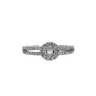 Diamond (0.41ctw) split shank halo bridal setting 14k white gold