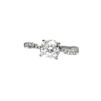 Diamond (0.34 ctw, cz ctr) twist setting, 14k white gold 2.7 gr