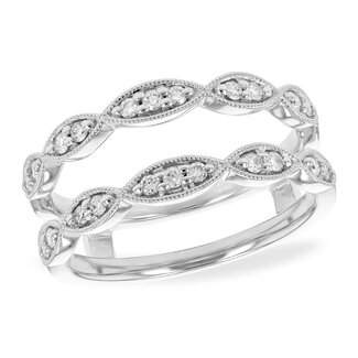 Diamond (0.23 ctw) guard band, 14k white gold 5.1 gr