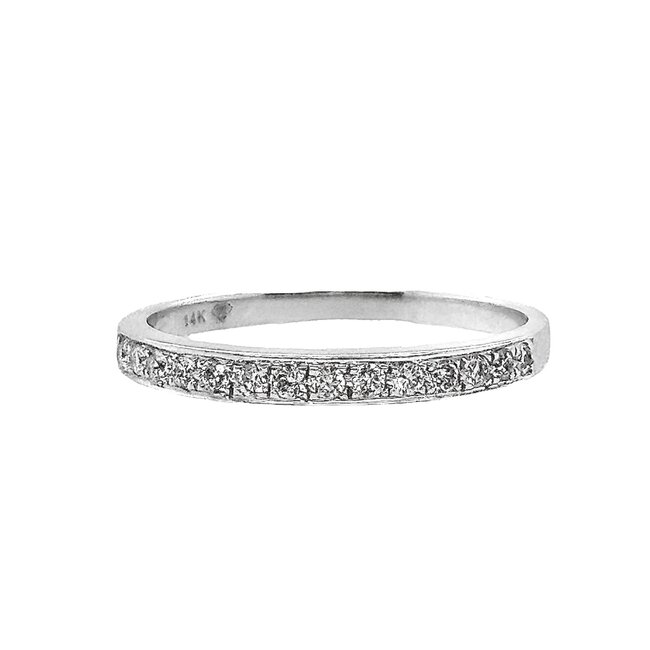 Diamond (0.18 ctw) channel set band 14k white gold 1.7 gr