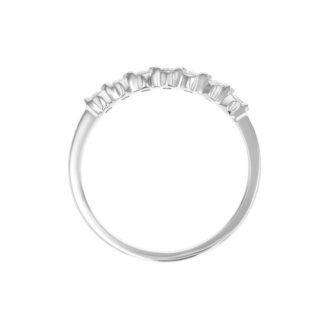 Diamond (0.25ctw) 7 stone band ring, 14k white gold