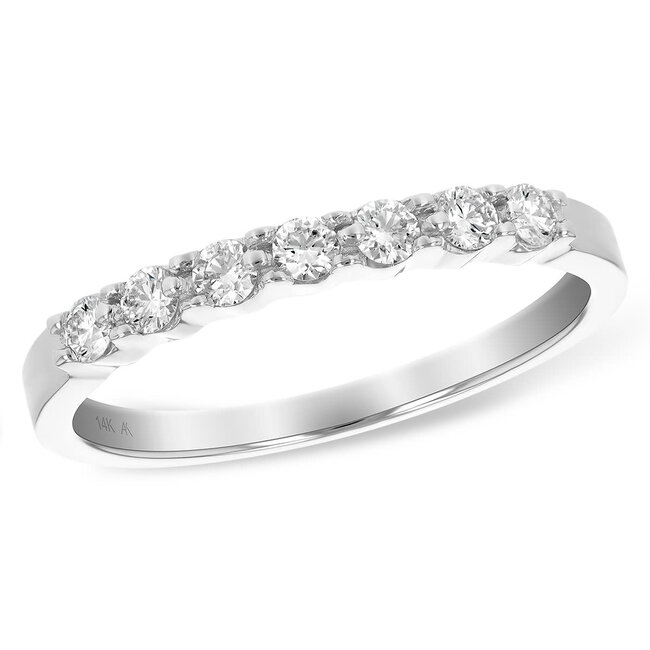 Diamond (0.25ctw) 7 stone band ring, 14k white gold