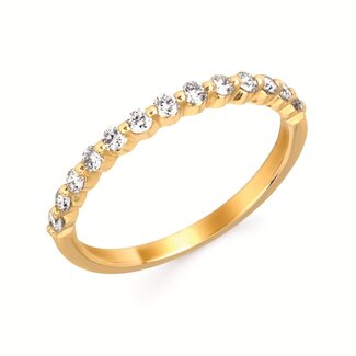 Diamond (0.33 ctw) bead prong band, 14k yellow gold 1.7 g