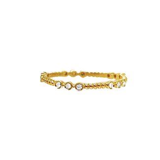 Diamond (0.15 ctw) stackable band 14k yellow gold 1.0 gr