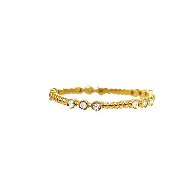 Diamond (0.15 ctw) stackable band 14k yellow gold 1.0 gr