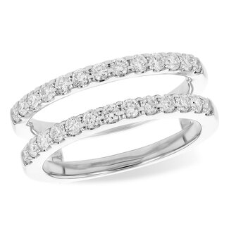 Diamond (0.75ctw) double row guard, 14k white gold 5.5 gr