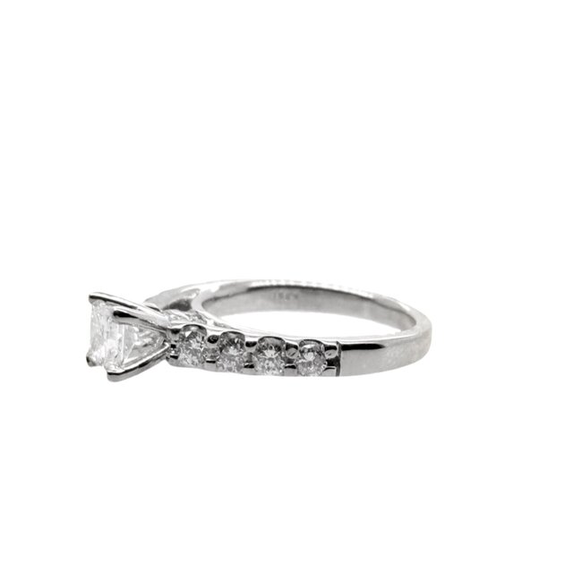Diamond (0.75 ctr/1.25 ctw) bridal ring G/I1 14k white gold 4.9 gr