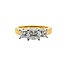 "LEO" Diamond (1ct ctr/2ctw) 3 stone ring G/VS 14k white & yellow gold 6.6 gr