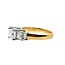"LEO" Diamond (1ct ctr/2ctw) 3 stone ring G/VS 14k white & yellow gold 6.6 gr