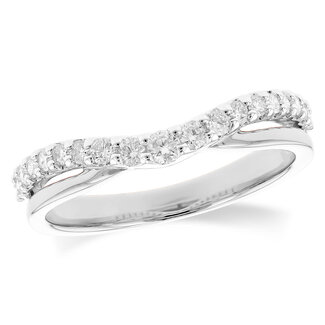 Diamond (0.33 ctw) curved enhancer band, 14k white gold 3.0 gr