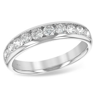 Diamond channel set band, 14k  white gold .75 ctw 4.2 gr