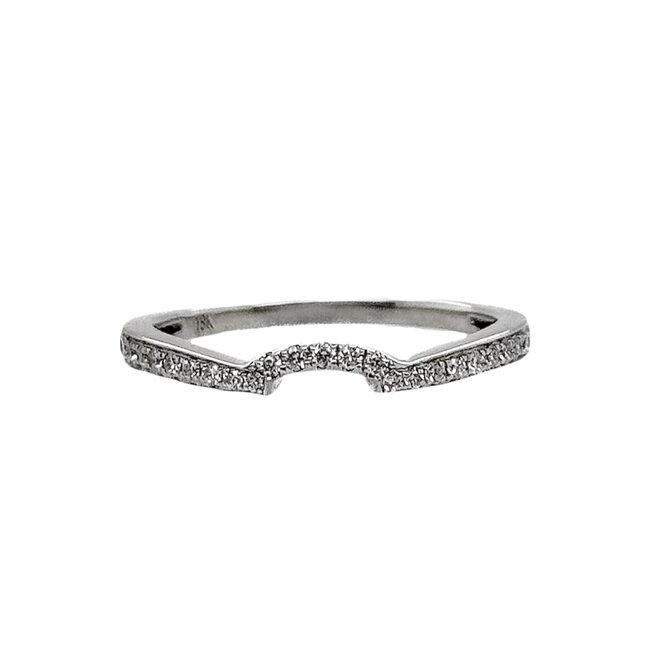 Diamond (0.30ctw) contour band 18k white gold 2.3gr