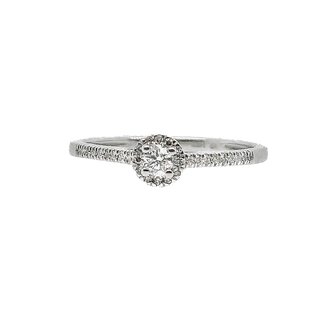 Diamond (0.20 ctw) engagement ring, 14k white gold 1.8 gr