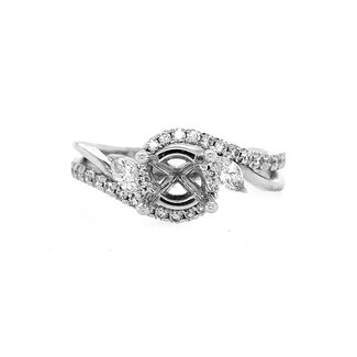 Diamond (0.30ctw) swirl w/baguette setting, 14k white gold 2.9 gr