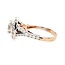 Diamond (0.90ctr/2.15ctw) square halo round center ring, 18k white gold 6.2 gr