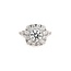 Diamond (0.90ctr/2.15ctw) square halo round center ring, 18k white gold 6.2 gr