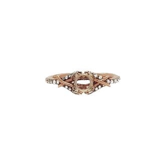 Diamond twist engagement ring setting, 14k rose gold