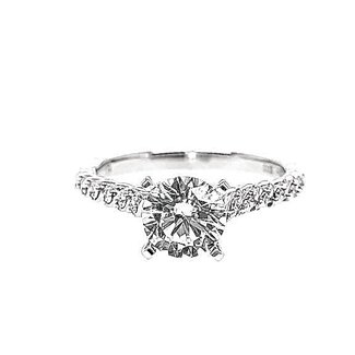 Diamond (0.09 ctw) setting, 14k white gold,