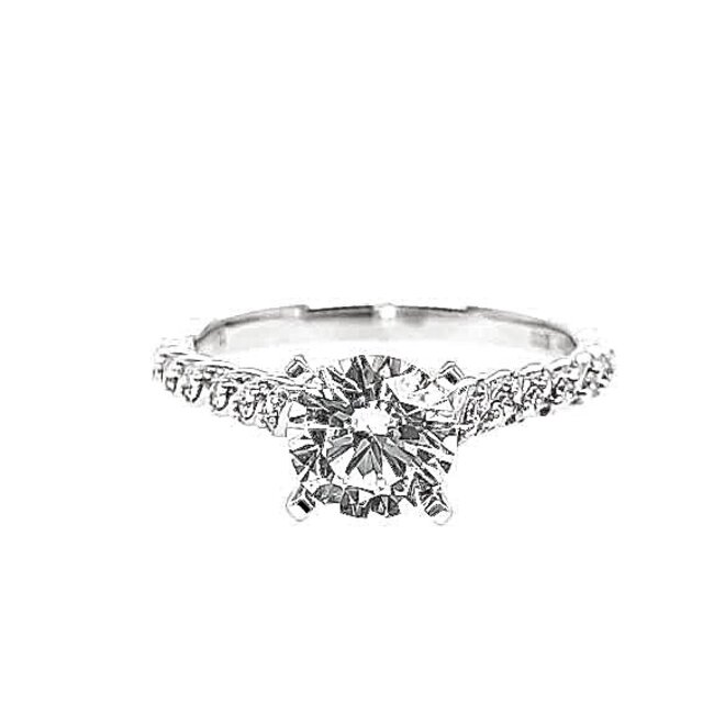 Diamond (0.09 ctw) setting, 14k white gold