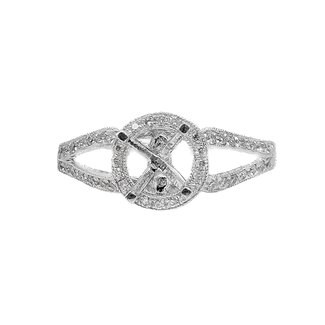 Diamond (0.36 ctw) split shank halo setting 14k white gold 3.2 gr