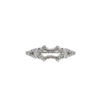 diamond (0.20 ctw) split shank setting 14k white gold 2.7 gr