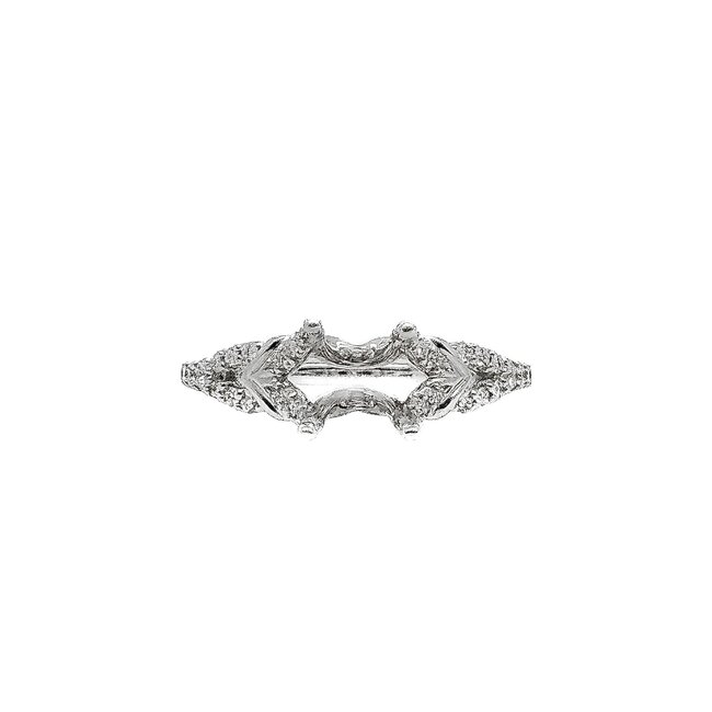 diamond (0.20 ctw) split shank setting 14k white gold 2.7 gr