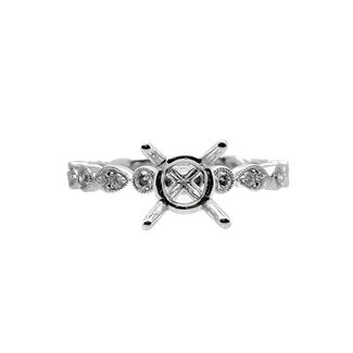 Diamond (0.27ctw) round & marquise setting, 14k white gold 2.7 gr